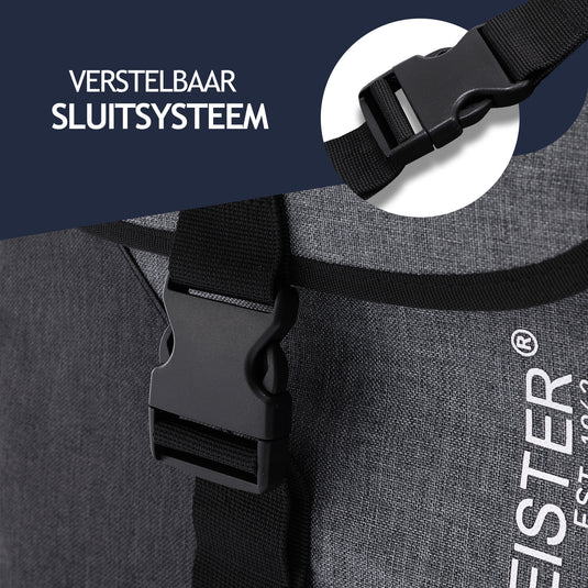 Hikemeister ® Amsterdam - Fietstas Dubbel - Waterafstotend Materiaal - 31L - Grijs – 300D Polyester - Fietstassen elektrische fietsen