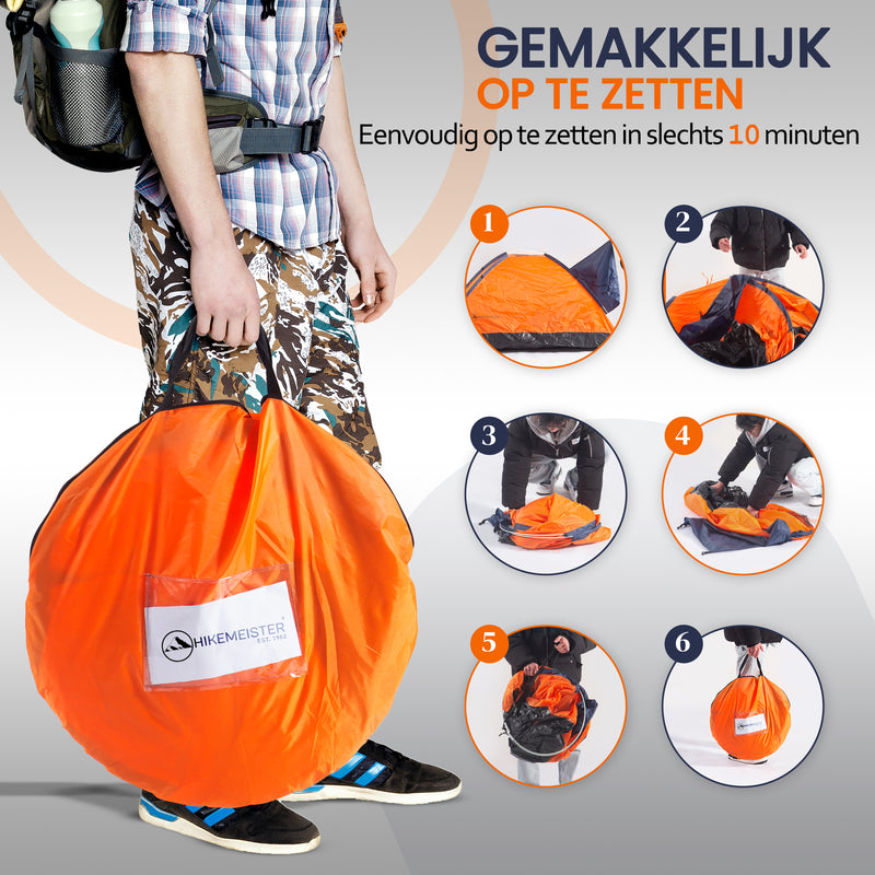 Load image into Gallery viewer, Hikemeister Dance Pop Up Tent - 2 persoons - 200 x 120 x 100 CM
