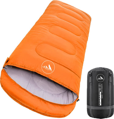 HikeMeister mummy slaapzak 1600 gram - kamperen - Oranje - ca. 220 x 80 cm - met Binnenzak - Comfortzone: 0-15 graden - Draagtas