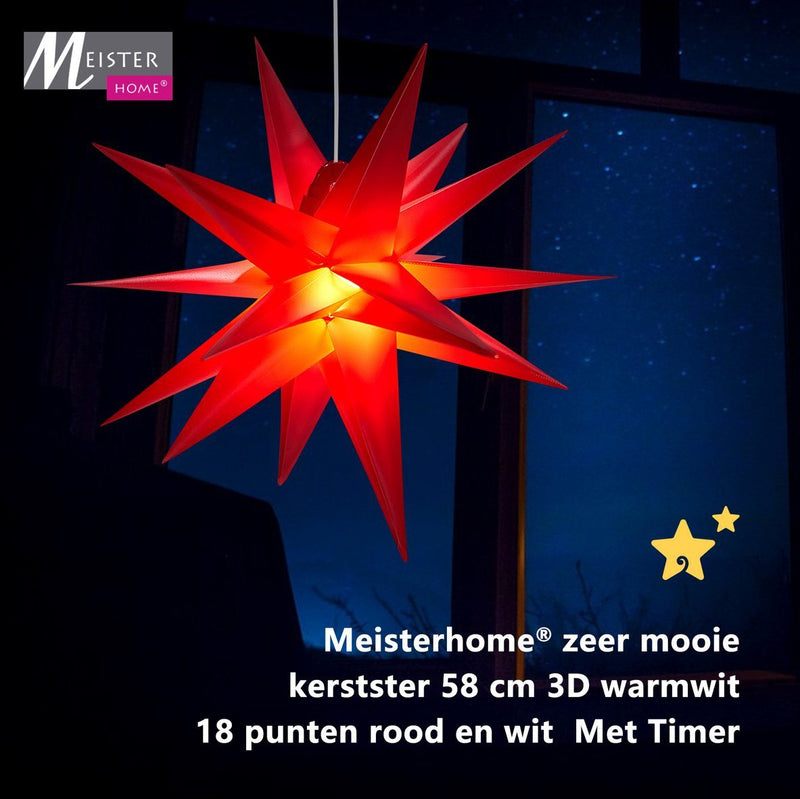 Load image into Gallery viewer, Meisterhome - LED Kerstster - 55 cm - Rood – met Led verlichting
