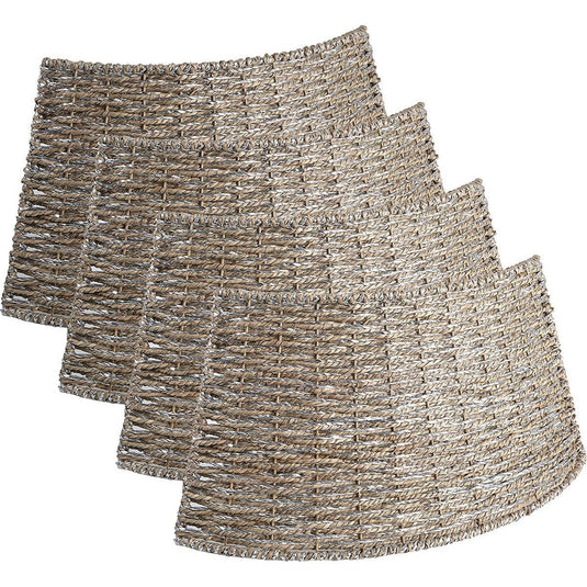 Meisterhome Model 3 Kerstboomring kraag Kerstboomrok - H23 x Ø60 cm - Zeegras - Naturel Bruin 3 elementen