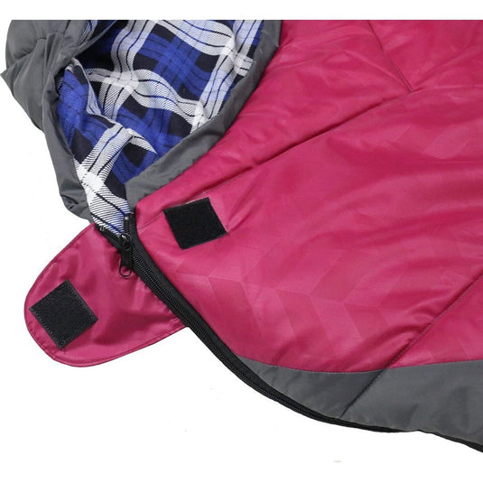 HikeMeister ® Mummy slaapzak Xtreme Fuchsia 1800 gram ! met katoenen binnen voering windstopper en thermokraag