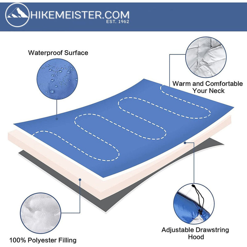 Load image into Gallery viewer, HikeMeister ® mummy slaapzak kamperen Blauw ca. 220 x 75 cm met draagtas
