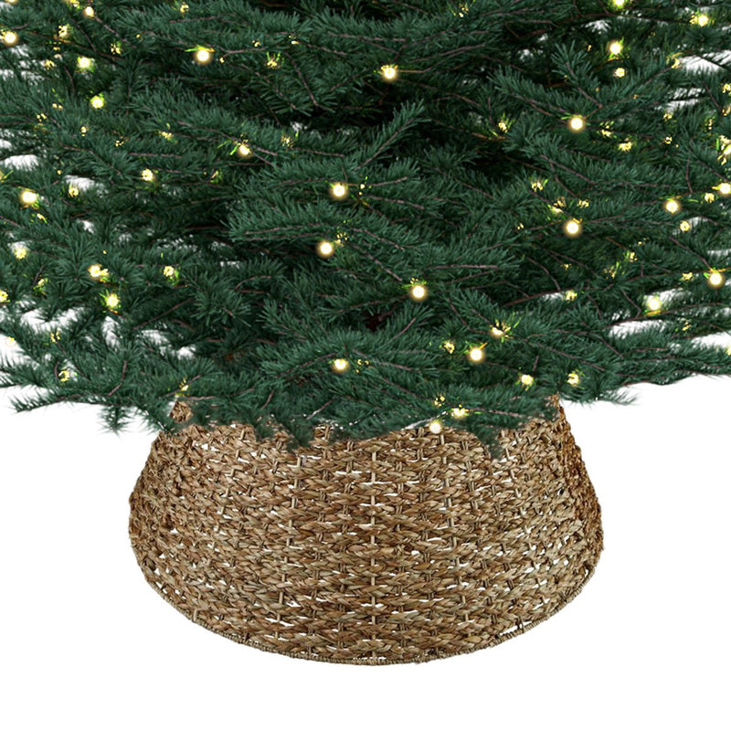 Load image into Gallery viewer, Meisterhome Model 3 Kerstboomring kraag Kerstboomrok - H23 x Ø60 cm - Zeegras - Naturel Bruin 3 elementen
