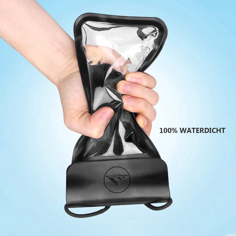 Load image into Gallery viewer, HikeMeister IPX 8 Waterdichte Telefoonhoes Zwart - Onderwater hoesje met koord - Geschikt voor alle Smartphones - Ook voor paspoort &amp; betaalpassen – Waterdichte telefoonzakje – drybags
