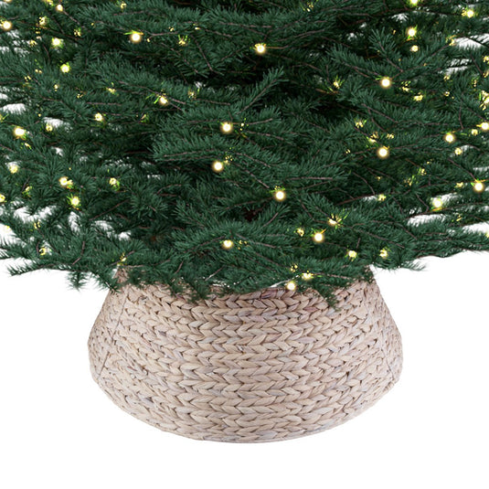 Meisterhome model 2 Kerstboomring kraag Kerstboomrok - H23 x Ø60 cm - waterhyacint - Naturel 3 elementen