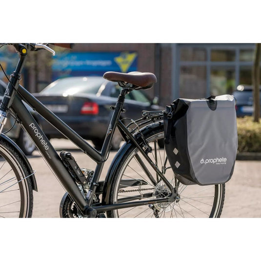 De HikeMeister® Luxe waterdichte enkele 20 liter fietstas – grijs – met reflectie veiligheid – 100% Waterdicht