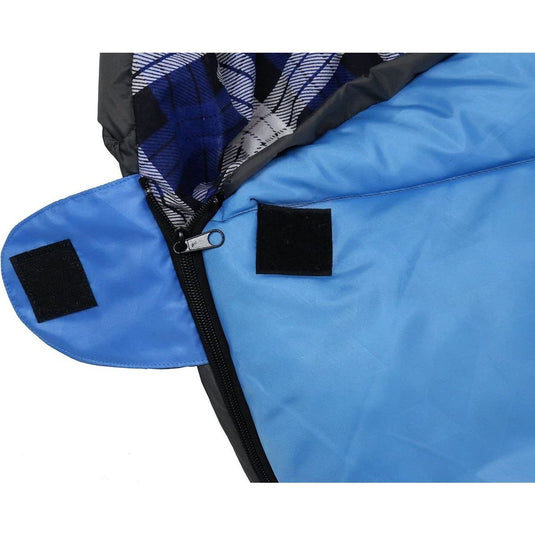 HikeMeister ® Mummy slaapzak Xtreme Blauw 1800 gram ! met katoenen binnen voering windstopper en thermokraag