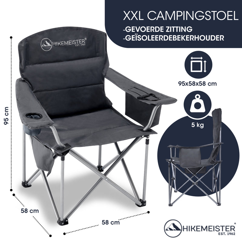 Load image into Gallery viewer, Hikemeister ® XXL Campingstoel, opvouwbare klapstoel tot 158 kg,
