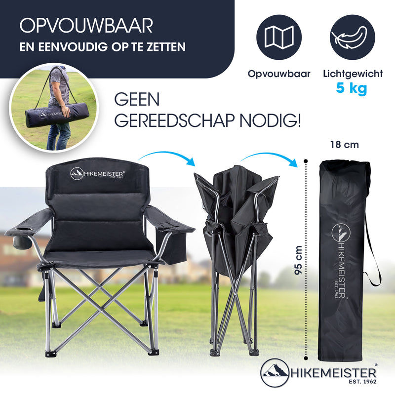 Load image into Gallery viewer, Hikemeister ® XXL Campingstoel, opvouwbare klapstoel tot 158 kg,
