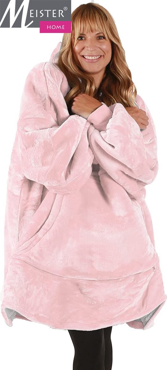 Load image into Gallery viewer, Meisterhome® chill TV Deken - Hoodie Deken - Hoodie Blanket - Deken Met Mouwen - Oversized Hoodie - Fleece Deken - Sherpa - Indoor/Outdoor Coat - 1450 Gram roze pink
