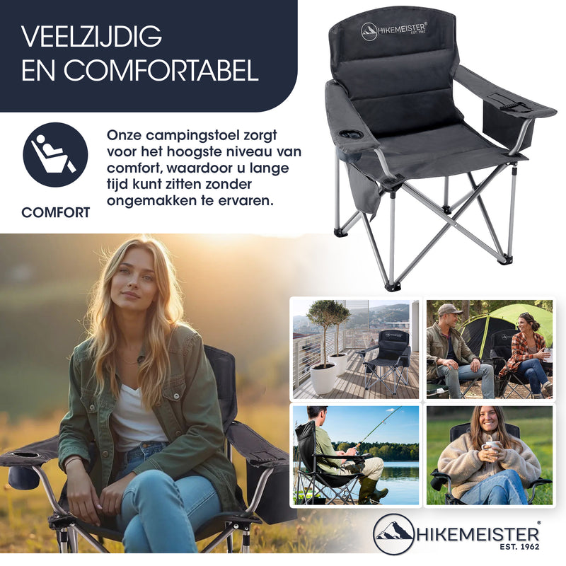 Load image into Gallery viewer, Hikemeister ® XXL Campingstoel, opvouwbare klapstoel tot 158 kg,
