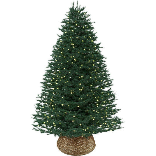 Meisterhome Model 3 Kerstboomring kraag Kerstboomrok - H23 x Ø60 cm - Zeegras - Naturel Bruin 3 elementen