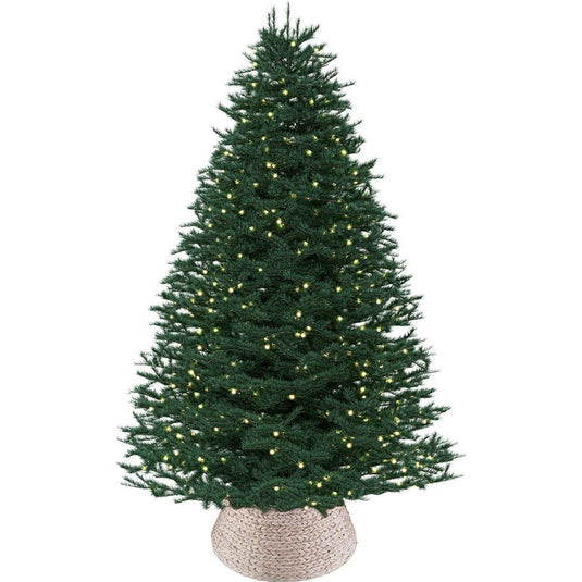 Meisterhome model 2 Kerstboomring kraag Kerstboomrok - H23 x Ø60 cm - waterhyacint - Naturel 3 elementen