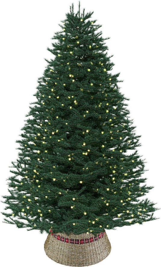 Meisterhome Model 1 Kerstboomring kraag Kerstboomrok - H23 x Ø60 cm - Zeegras - Naturel Bruin 3 elementen