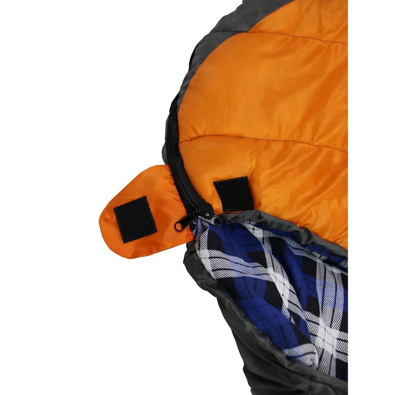 Load image into Gallery viewer, HikeMeister ® Mummy slaapzak Xtreme Oranje 1800 gram ! met katoenen binnen voering windstopper en thermokraag
