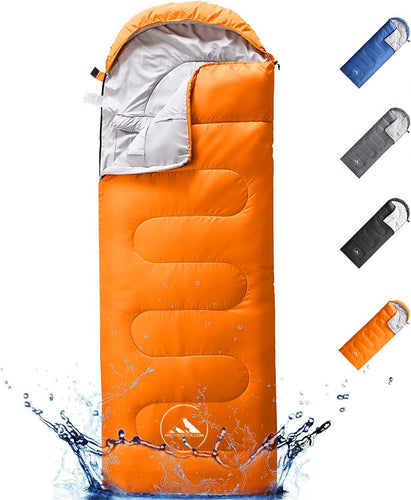 HikeMeister ® mummy slaapzak kamperen Oranje ca. 220 x 75 cm met draagtas