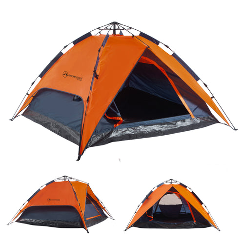 Hikemeister ® Kampeertent, 3-Persoons Automatic Pop-Up Tent - 200 x 200 x 145 cm - Backpacking Tent met binnentent