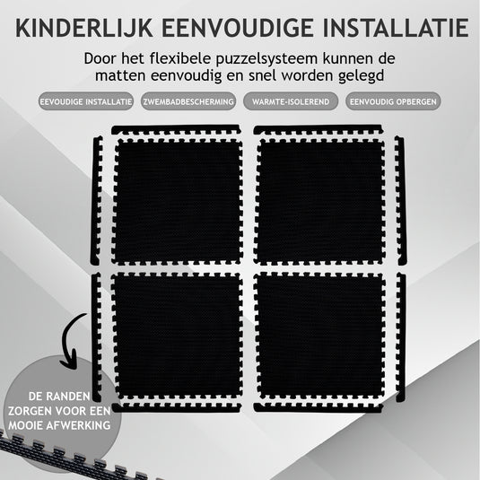 Zwembad / Fitness ondergrond - Zwembadvloer - Ondertegels - 40x40cm - Zwembadfolie - Zwembad tegels - Zwembad ondervloer - Tuin ondervloer - Tuintegels - Fitness mat - Fitness vloer rubber - Rubber vloermat - 40x40 cm