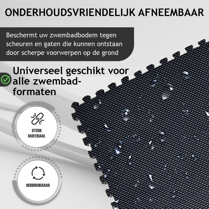 Load image into Gallery viewer, Zwembad / Fitness ondergrond - Zwembadvloer - Ondertegels - 40x40cm - Zwembadfolie - Zwembad tegels - Zwembad ondervloer - Tuin ondervloer - Tuintegels - Fitness mat - Fitness vloer rubber - Rubber vloermat - 40x40 cm
